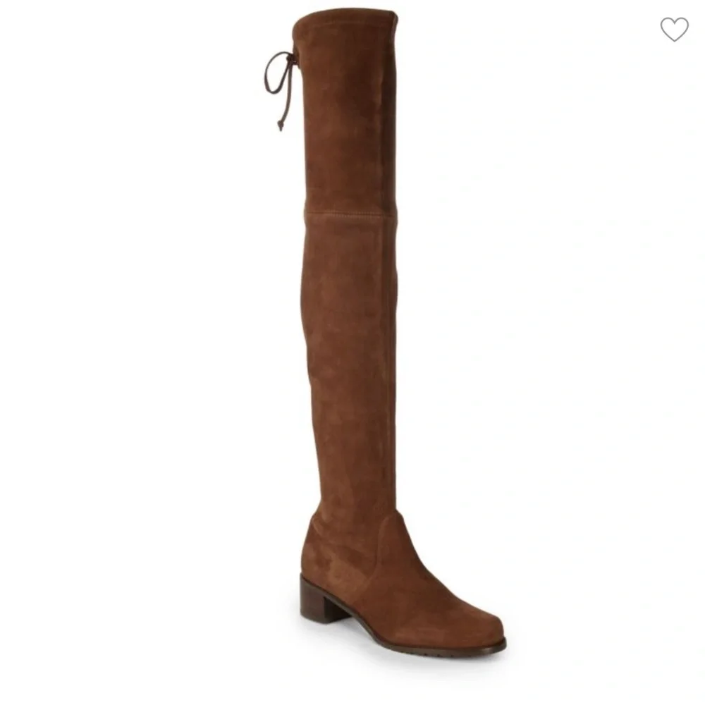 Stuart Weitzman brown suede over-the-knee boots.